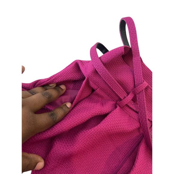 Cider Womens Tweed Solid Belted Straight Leg Trouser Pants High Rise Pink XL - Picture 9 of 11